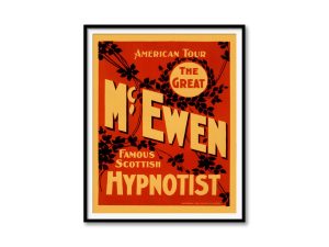 The Great McEwen Hypnotist Poster – Vintage Magic, Hypnotist Art, American Tour Poster, Retro Performance Decor, Hypnosis Memorabilia