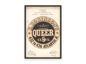 R. Robinson’s Queer Temperance Beer 1878 Poster - Vintage Beverage Branding, Classic Temperance Label Art, Retro Soda Collectible Print