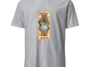 Retro Candy Lover’s T-Shirt – Adams’ Barley Malt Candy Gum Design, Cotton Unisex Tee, Classic Style for Sweets Enthusiasts