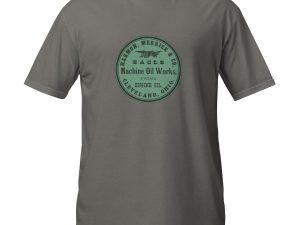 Harmon Merrick & Co. Eagle Machine Oil Works Vintage Logo T-Shirt – Classic Retro Design on 100% Cotton Unisex Tee, Great Industrial Gift