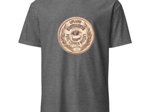 Vintage Distillery Logo T-Shirt – Upland Distillery Pure Copper Whisky Design, Cotton Unisex Tee, Retro Style for Spirits and History Fans