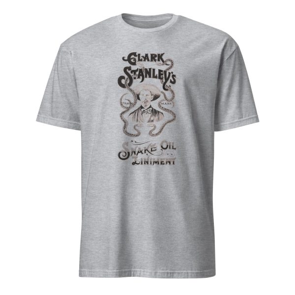 Vintage Snake Oil Liniment T-Shirt – Classic 19th Century Quack Remedy Logo, 100% Cotton Unisex Tee, Retro Design for History Fans