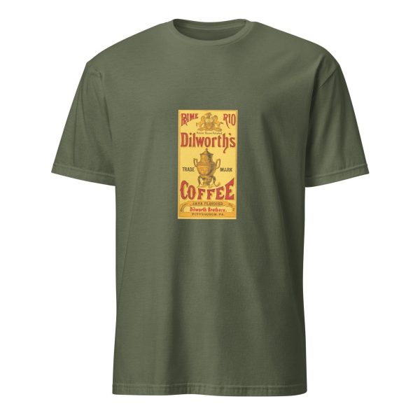 Dilworth’s Coffee Heritage T-Shirt – Classic Java Flavored Coffee Logo, Cotton Unisex Tee, Retro Style for Coffee Lovers, Coffee Logo Tshirt