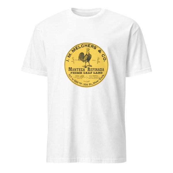 J.M. Melchers & Co. Manteca Refinada T-Shirt – Classic Lard Brand Logo, Retro Food Packaging Design, Cotton Unisex Tee for Vintage Fans