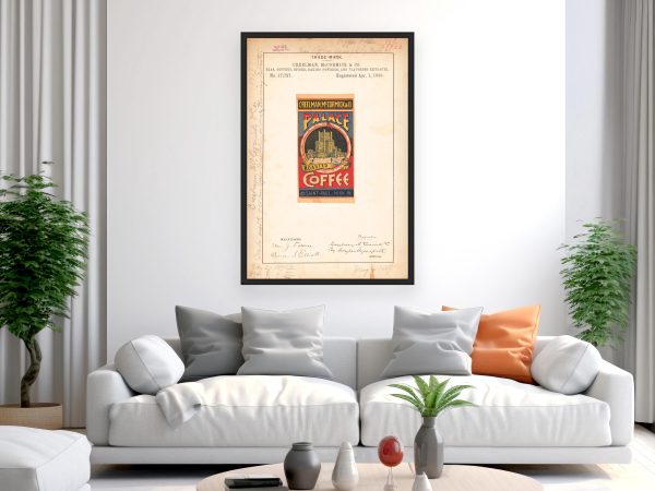 Palace Coffee 1890 Poster - Vintage Coffee Branding, Classic Roasted Coffee Label Art, Antique Beverage Collectible Print