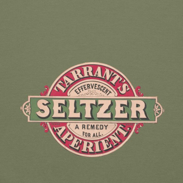 Tarrant’s Effervescent Seltzer Hoodie – Vintage Remedy Logo, Classic Apothecary Design on Cozy Hoodie for Retro Health Enthusiasts