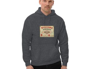 Williams Pocket Shaving Soap Hoodie – Vintage Grooming Logo, Classic Soap Brand Design on Cozy Hoodie for Shaving Enthusiasts