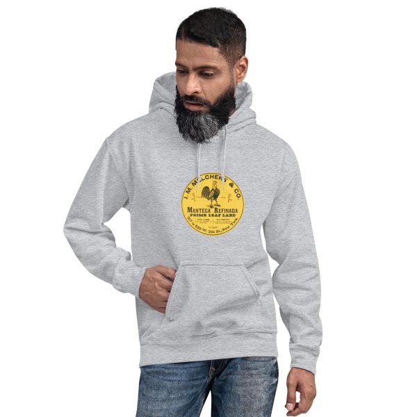 J.M. Melchers & Co.Premium Lard Hoodie – Vintage Lard Brand Logo, Classic Food Product Design on Cozy Unisex Hoodie for Retro Enthusiasts