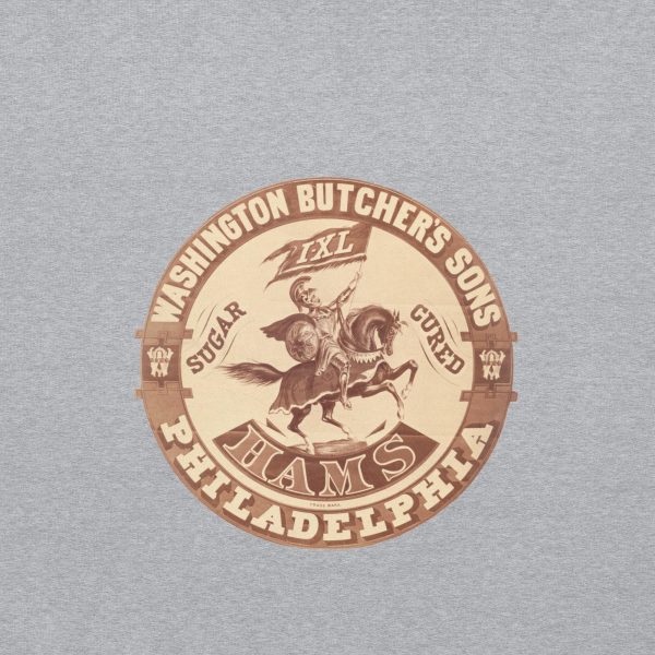 Washington Butcher’s Sons Hams Hoodie – Historic Philadelphia Butcher Logo, Classic Meat Brand Design, Cozy Unisex Hoodie, Retro Style Fans