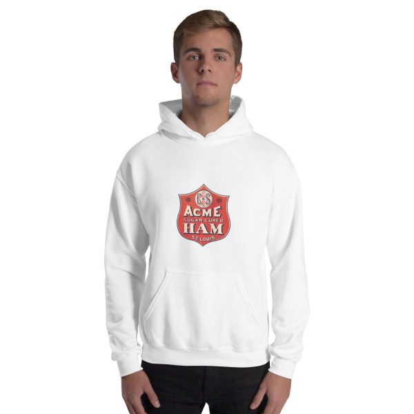 Acme Sugar Cured Ham Hoodie – Vintage St. Louis Meat Brand Logo, Classic Butcher Design on Cozy Unisex Hoodie for Retro Apparel Lovers