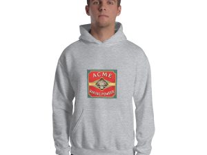 Acme Baking Powder Hoodie – Vintage Baking Logo, Classic Red and Yellow Design on Cozy Hoodie for Baking Enthusiasts and Retro Brand Lovers