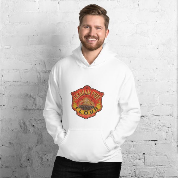 Graham Pure Flour Hoodie – Vintage Bakery Logo, Classic Flour Brand Design on Cozy Hoodie for Baking Lovers and Retro Kitchen Enthusiasts