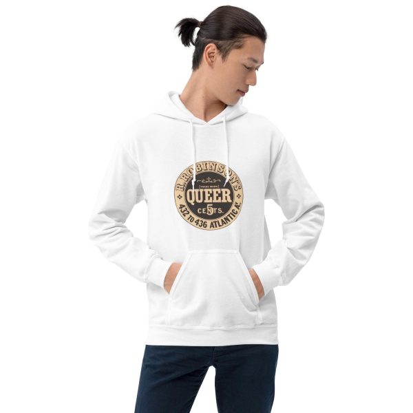 Robinson’s Queer Soda Water Hoodie – Vintage Beverage Logo, Classic Temperance Era Design for Retro Drink and History Enthusiasts