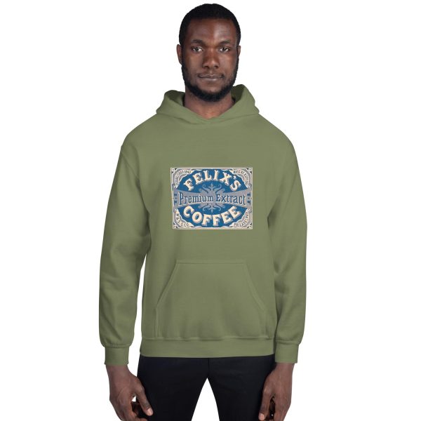 Felix’s Premium Coffee Hoodie – Vintage Coffee Logo, Classic Felix’s Brand Design on Cozy Hoodie for Retro Coffee Lovers and Nostalgic Style