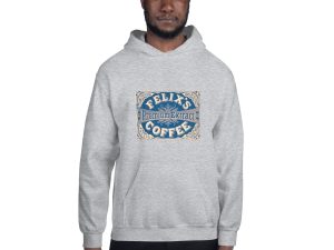 Felix’s Premium Coffee Hoodie – Vintage Coffee Logo, Classic Felix’s Brand Design on Cozy Hoodie for Retro Coffee Lovers and Nostalgic Style