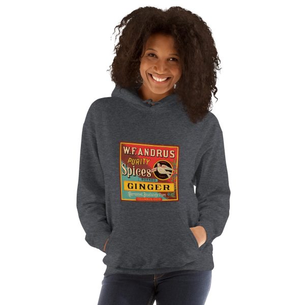 W.F. Andrus Purity Spices Hoodie – Vintage Ginger Spice Logo, Classic Culinary Design for Retro Style and Spice Enthusiasts