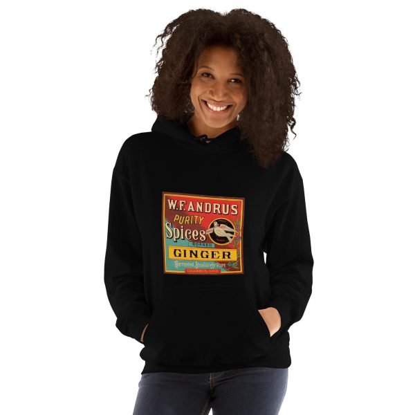 W.F. Andrus Purity Spices Hoodie – Vintage Ginger Spice Logo, Classic Culinary Design for Retro Style and Spice Enthusiasts