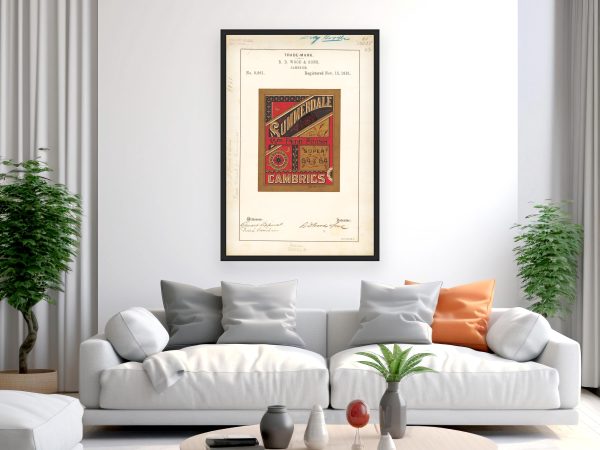 Wood & Sons Summerdale Cambrics 1881 Poster - Vintage Textile Label, Classic Dry Goods Ad, Antique Fabric Advertisement Print, Fashion Decor