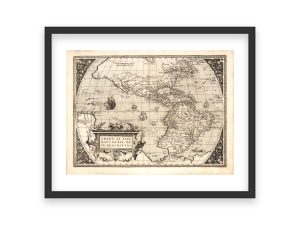 16th Century Americae Sive Novi Orbis Map - Vintage Exploration Era World Map, Historic Western Hemisphere Chart, Reproduction Print