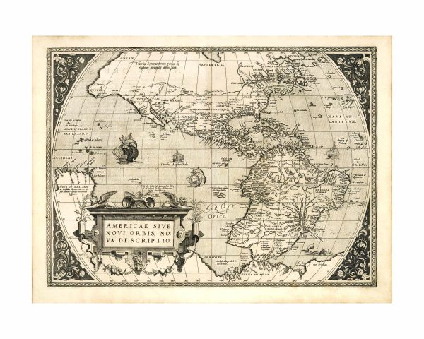 16th Century Americae Sive Novi Orbis Map - Vintage Exploration Era World Map, Historic Western Hemisphere Chart, Reproduction Print