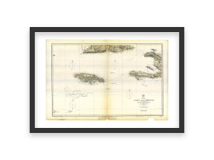 1882 Jamaica and Surrounding Islands Map - Pedro Bank, Cuba, San Domingo, Detailed Maritime Navigation Chart of the West Indies