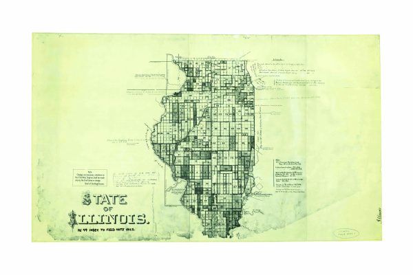 State of Illinois Early 19th Century Land Survey Map - Historic Index to Field Notes and Volumes, Original Land Ordinance Layout