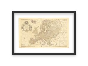 1740 Map of Europe – Queen Caroline Tribute Map, Detailed European Countries, Historic Geography and Borders, Royal Cartographic Design