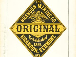 Brandon Mining Co. Original Paints Trademark 1878 Print – Vintage Industrial Label, Retro Mining Logo Poster, Antique Paint Supplies Decor