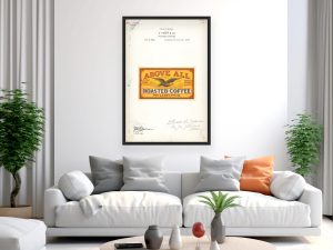 Above All Roasted Coffee 1877 Poster – Vintage Coffee Branding, Classic Philadelphia Coffee Label Art, Retro Beverage Collectible Print