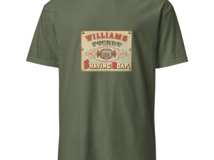 Williams Pocket Shaving Soap T-Shirt – Vintage Grooming Logo, Classic Soap Brand Design, Shaving Enthusiasts, Barber Gift