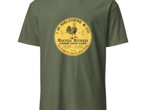 J.M. Melchers & Co. Manteca Refinada T-Shirt – Classic Lard Brand Logo, Retro Food Packaging Design, Cotton Unisex Tee for Vintage Fans