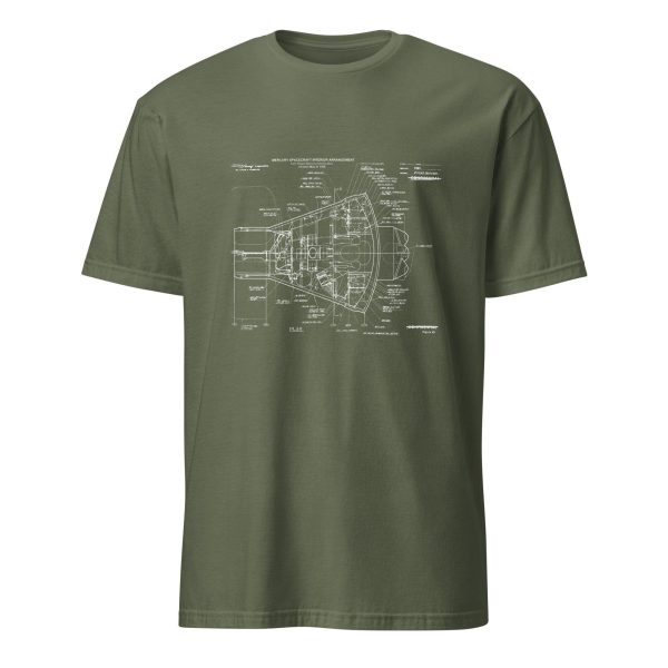 Mercury Spacecraft Blueprint T Shirt - Space T-Shirt, Mercury Shirt, Spacecraft T-Shirt, Astronaut shirt, Rocket T-Shirt, Spaceship T-Shirt