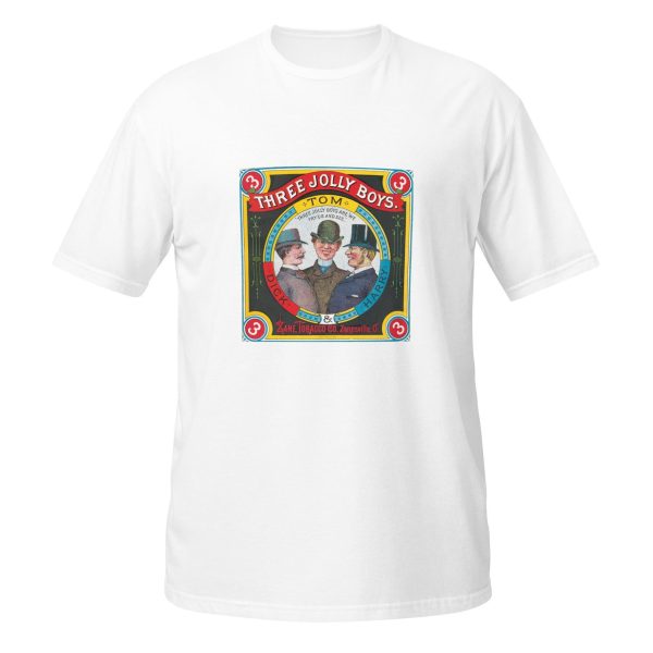 Vintage Tobacco Logo T-Shirt – Three Jolly Boys Retro Design, 100% Cotton Unisex Tee, Classic Style for History Lovers and Collectors