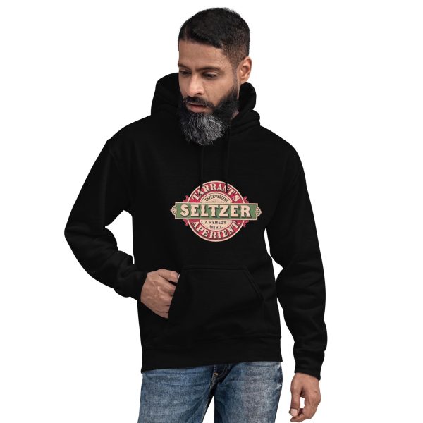 Tarrant’s Effervescent Seltzer Hoodie – Vintage Remedy Logo, Classic Apothecary Design on Cozy Hoodie for Retro Health Enthusiasts