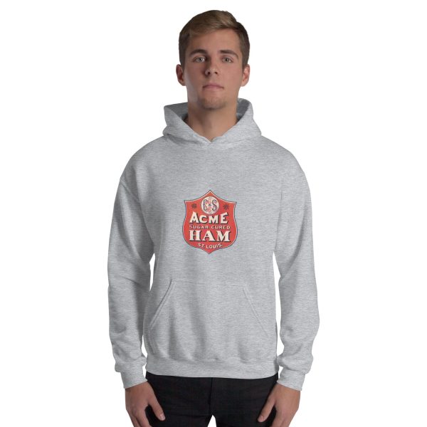 Acme Sugar Cured Ham Hoodie – Vintage St. Louis Meat Brand Logo, Classic Butcher Design on Cozy Unisex Hoodie for Retro Apparel Lovers