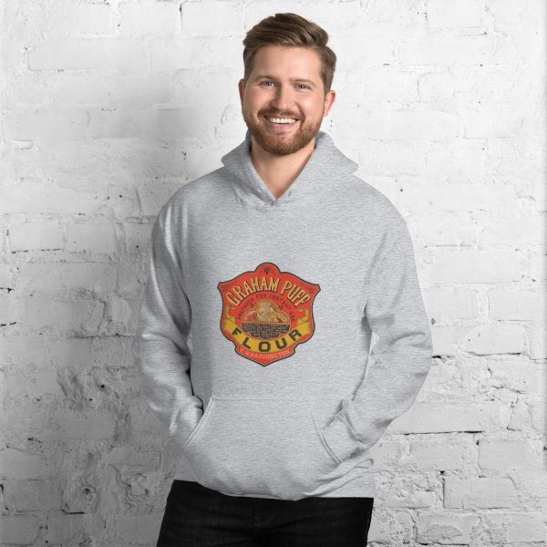 Graham Pure Flour Hoodie – Vintage Bakery Logo, Classic Flour Brand Design on Cozy Hoodie for Baking Lovers and Retro Kitchen Enthusiasts