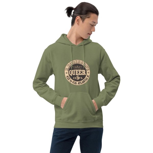 Robinson’s Queer Soda Water Hoodie – Vintage Beverage Logo, Classic Temperance Era Design for Retro Drink and History Enthusiasts