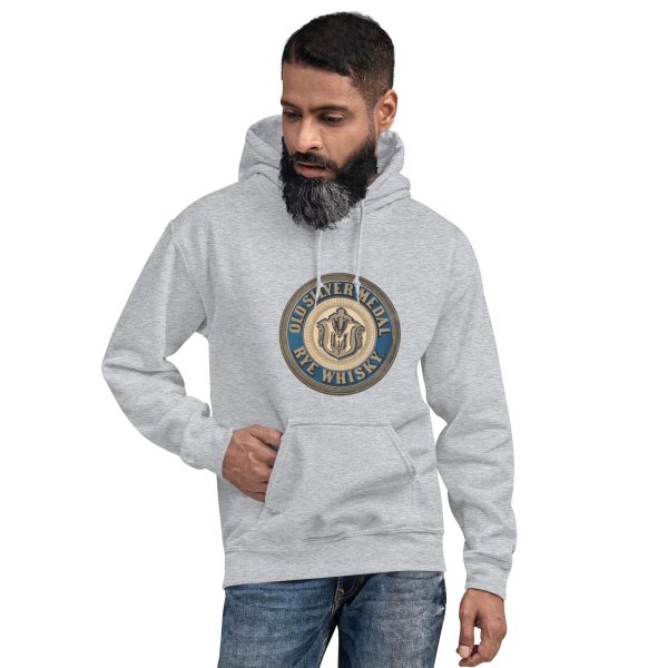 Old Silver Medal Rye Whiskey Hoodie – Vintage Distillery Logo, Classic Whisky Brand Design, Retro Spirits Fans, Nostalgic Apparel Lovers