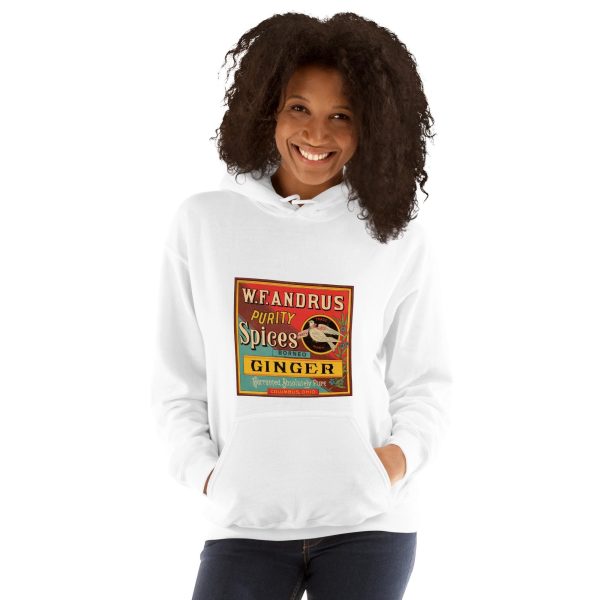 W.F. Andrus Purity Spices Hoodie – Vintage Ginger Spice Logo, Classic Culinary Design for Retro Style and Spice Enthusiasts