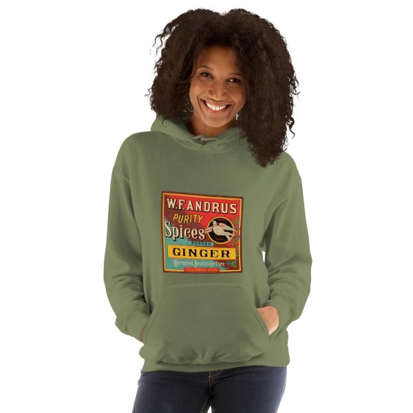 W.F. Andrus Purity Spices Hoodie – Vintage Ginger Spice Logo, Classic Culinary Design for Retro Style and Spice Enthusiasts