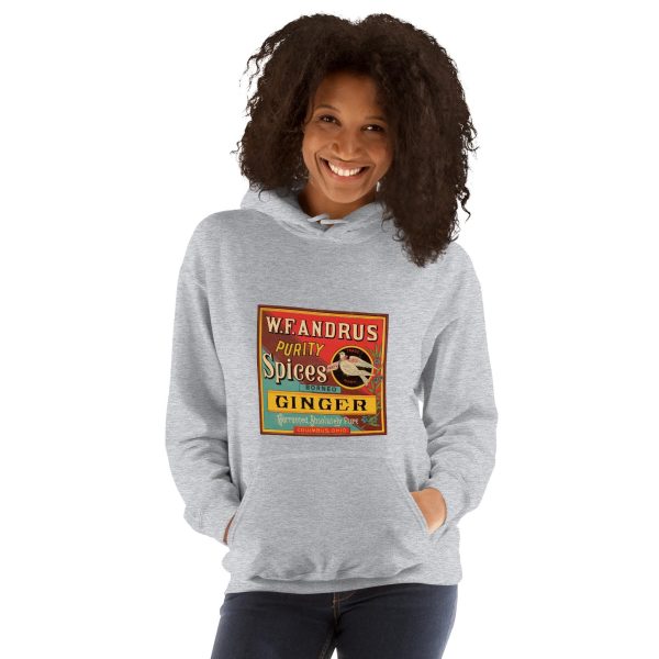 W.F. Andrus Purity Spices Hoodie – Vintage Ginger Spice Logo, Classic Culinary Design for Retro Style and Spice Enthusiasts