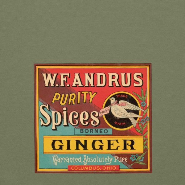 W.F. Andrus Purity Spices Hoodie – Vintage Ginger Spice Logo, Classic Culinary Design for Retro Style and Spice Enthusiasts