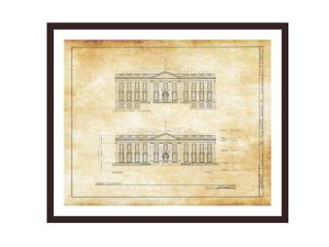 The White House Blueprint Drawing – Executive Mansion Blueprint, White House Drawing, President Art, Home Decor, Wall Decor, Blueprint Decor