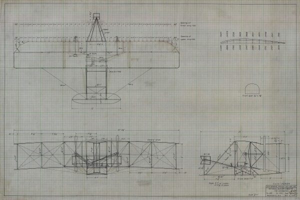 Wright Brother Airplane Original Blueprint Poster - Wright Brother Blueprint, Airplane Blueprint, Vintage Aviation Art, Aviation Print