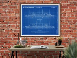 USS Cairo Ironclad Gunboat Blueprint – Ship Blueprint, Ship Drawing, Boat Blueprint, Old Ship Blueprint, Ship Poster, Warship Blueprint