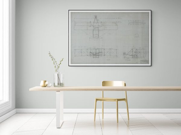 Wright Brother Airplane Original Blueprint Poster - Wright Brother Blueprint, Airplane Blueprint, Vintage Aviation Art, Aviation Print