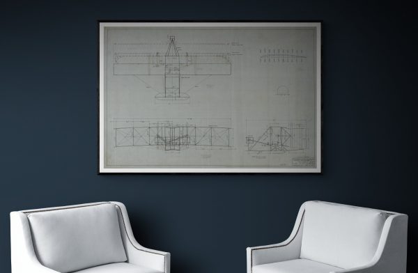 Wright Brother Airplane Original Blueprint Poster - Wright Brother Blueprint, Airplane Blueprint, Vintage Aviation Art, Aviation Print