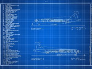 Looking Glass Airborne Command Post Blueprint Poster – Looking Glass Drawing, Air Force Poster, US Air Force Blueprint, EC-135 Aircraft