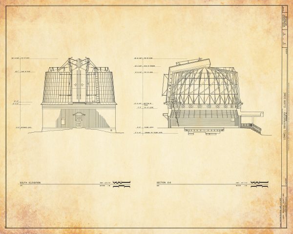 Lowell Observatory Drawing Blueprint - Clark Dome Observatory, Arizona Observatory, Home Décor, Blueprint Décor, Astronomer Gift, Astronomy