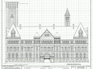 Allegheny County Courthouse and Jail Elevation Drawing – Pennsylvania Courthouse, Law Firm Decor, Lawyer Gift, Pittsburgh Courthouse